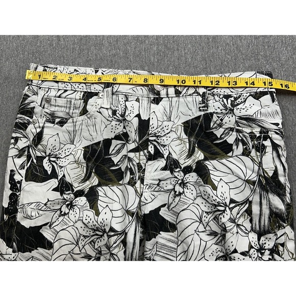7 For All Mankind‎ Floral Skinny Jeans Women's 27 30x28 Black White Mid Rise - Picture 6 of 16